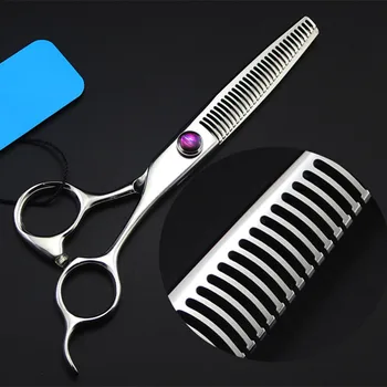 

High quality professional Japan steel 6 inch Curved ax Teeth hair scissors barber makas thinning shears hairdressing scissors