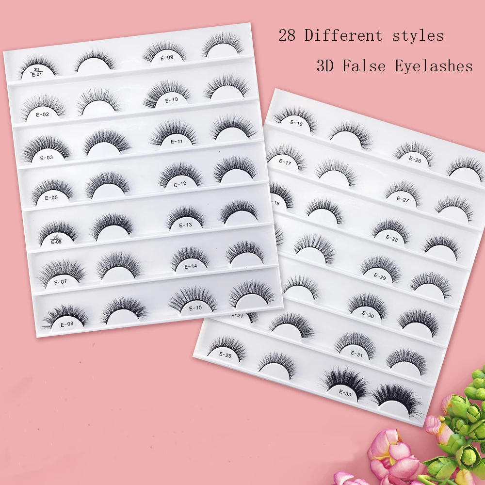 

NEW 14 Pairs Styles False Eyelashes 3D Mink Eyelashes Handmade Eye Lashes Mink Makeup Thick Fake False Eyelashes With Fluffy