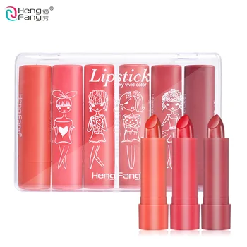 

6Color/Set Long-lasting Moisten Lipstick Waterproof Red Colors 2 Styles 3.5g x 6 Lips Makeup Brand HengFang #H134