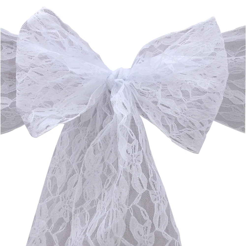 Lace Chair Sash Bow Ties Butterfly Cover Wedding Decoration Table Runner Marriage Banquet Home Textile Party Supplies 18x275CM