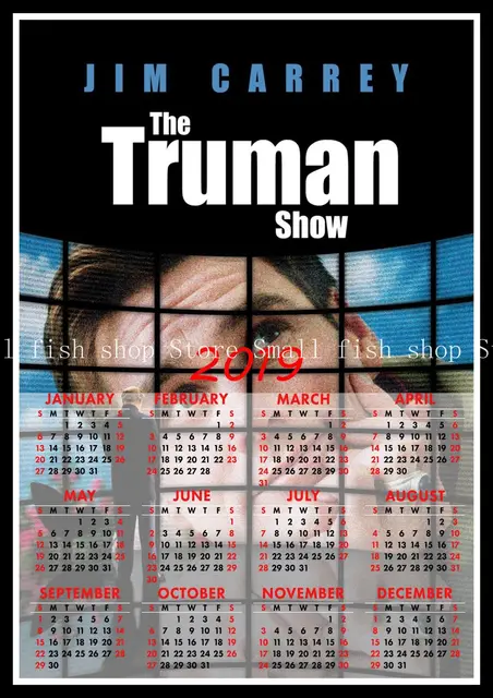 The Truman Show 2019 calendar poster Home Furnishing decorative white The Truman Show 2019 calendar poster Home Furnishing decorative white