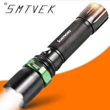 Portable Powerful Rechargeable XM-L Cree T6 Zoomable Flashlight Defensive End With 18650 Battery Full Of Electric Last 3 Hours