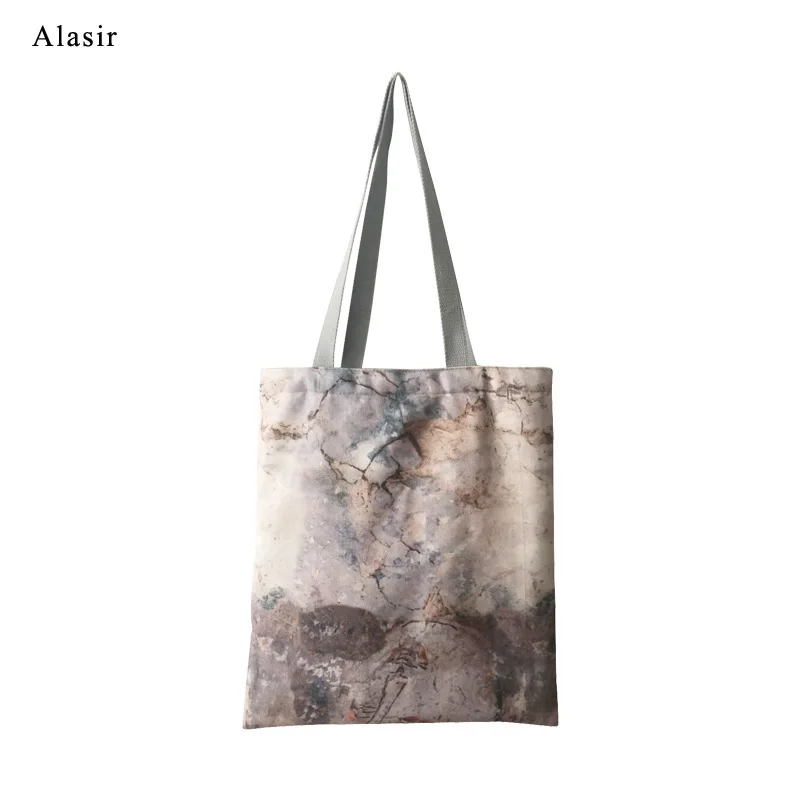 

Alasir Ink Charm Canvas Tote Bags Women Chinese Style Printing Shoulder Designer Bags Art Canvas Handbags