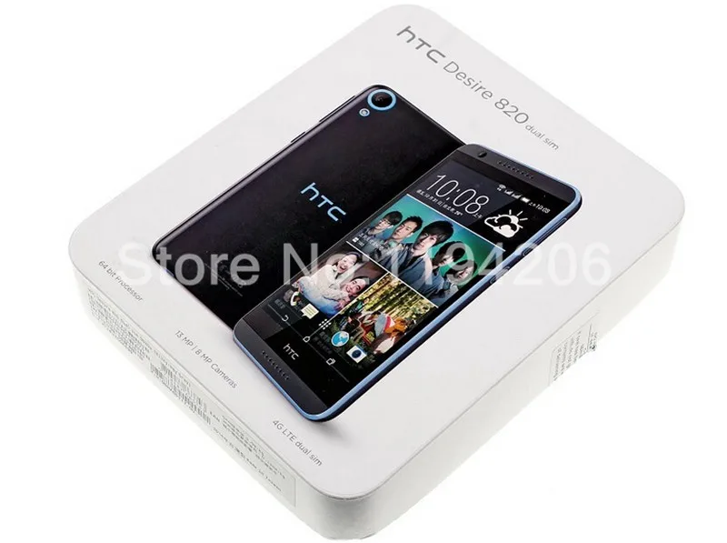 Htc Desire 820,, разблокированный, 5,5 дюймов, четыре ядра, 16 Гб ПЗУ, 2 Гб ОЗУ, 13,0 МП, 2600 мАч, две sim-карты, сенсорный экран, отремонтированный мобильный телефон