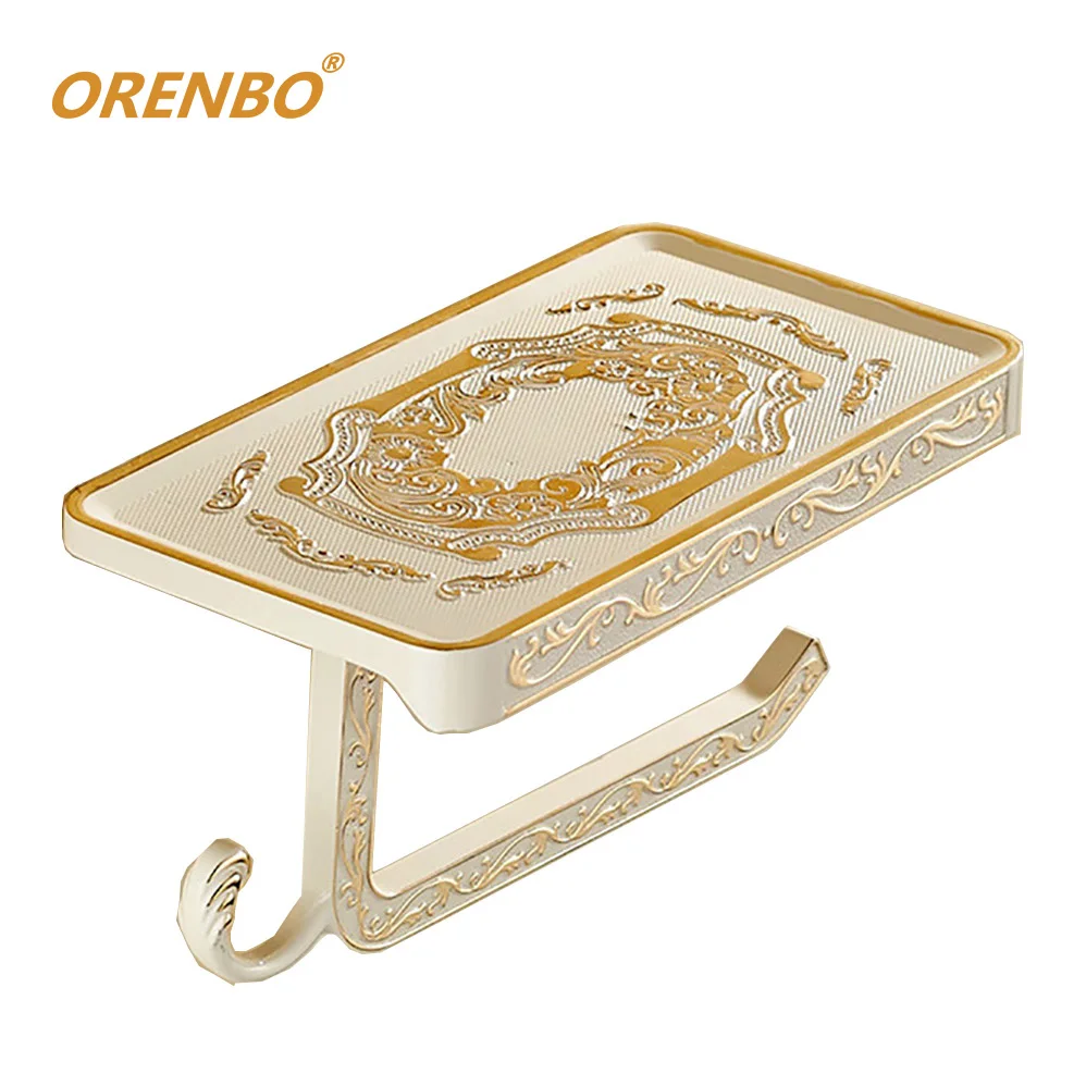 ORENBO Bathroom Paper Holders White Antique Carving Toilet Roll Paper