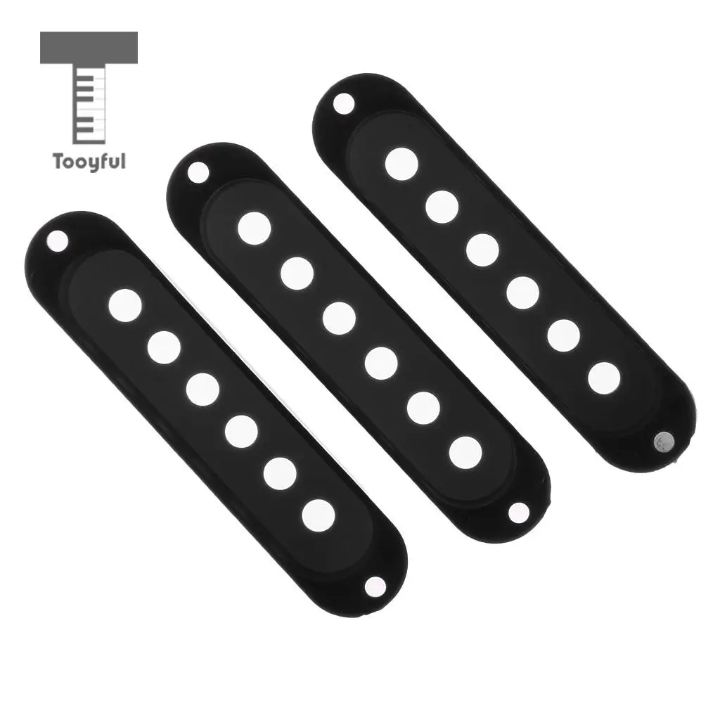 Tooyful 3 шт. одна катушка гитары Пикап Чехлы 48 50 или 52 мм Шаг полюса для Stratocaster ST SQ гитары запчасти - Цвет: Black