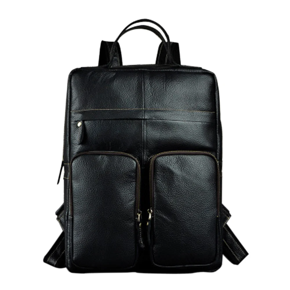 

Crazy Horse Leather Leather Europe And America Men's Large Capacity 15 Inch Backpack Multi Compartment