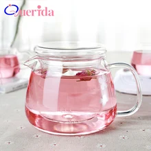 1 шт., 500 мл чайный набор, утолщенная стеклянная чашка с крышкой, прозрачный фильтр, высокая термостойкость, цветочный чайник, подарки