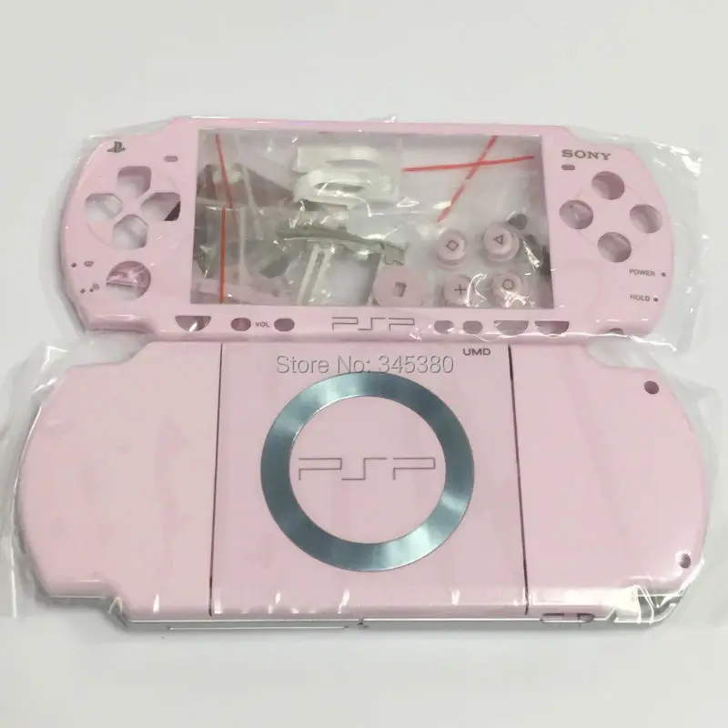 For PSP2000 PSP 2K Pink Color Full Housing Case Complete Shell case Replacement with buttons kit