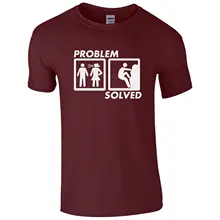 Проблема решена ROCK CLIMBINGS забавная Футболка Высокое качество футболка с принтом Топ хлопок короткий рукав Футболка camisa masculina