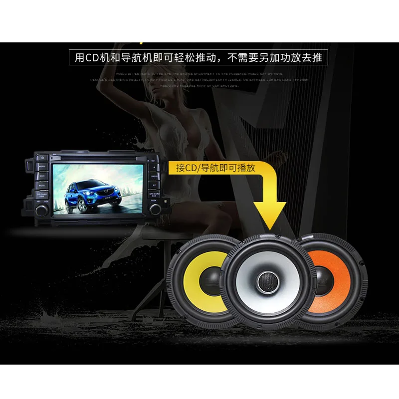 Высококачественный 6,5 дюймовый магнит 80 автомобильные аудио наборы динамиков с купольные высокочастотные динамики и делитель кроссовера