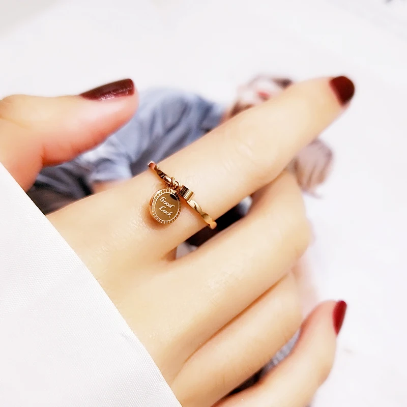 YUN RUO модное круглое Кристальное кольцо на удачу розового золотистого цвета женский подарок вечерние ювелирные изделия из титана и стали высокое качество никогда не выцветает