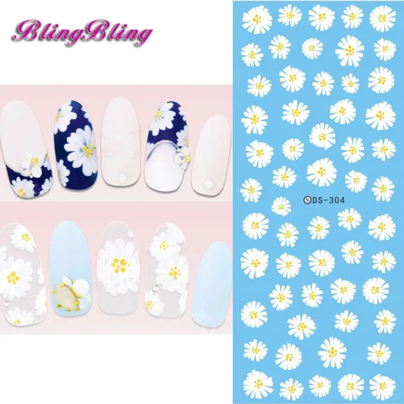Blingbling 2pcs DIY Nail Art Flower Nails Sticker Designs Water Decals