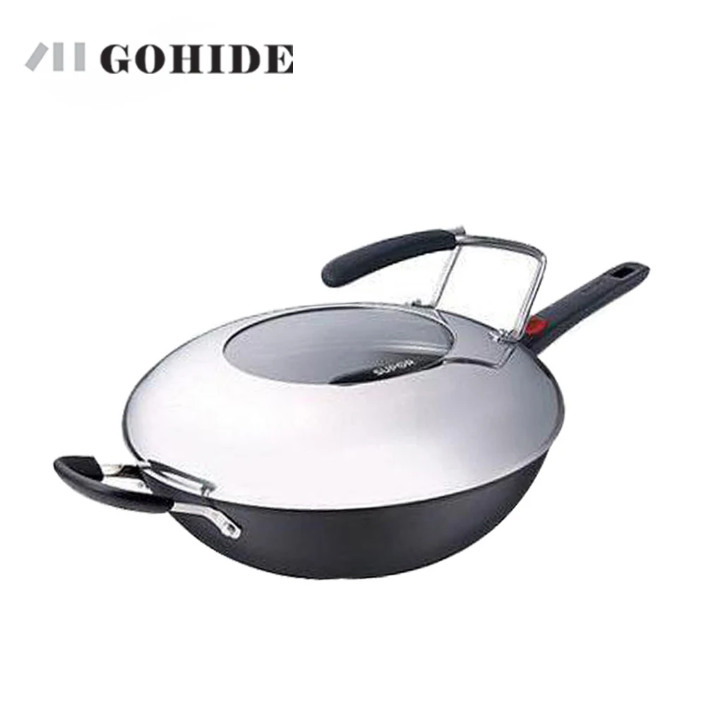 

JUH Smokeless Wok PC32L1 Spatula A New Generation, Non-Smoke Wok The Pot With Handle Mother's Day Gift