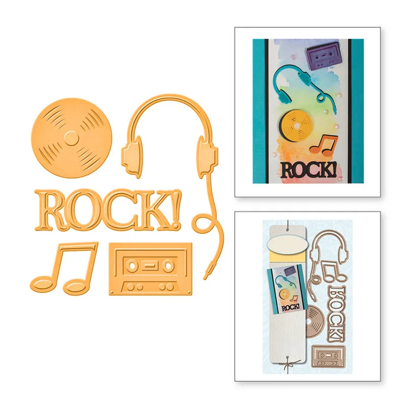 

GJCrafts Headphones Music Elements Metal Cutting Dies New 2019 New for Craft Dies Scrapbooking Card Making DIY Album Embossing
