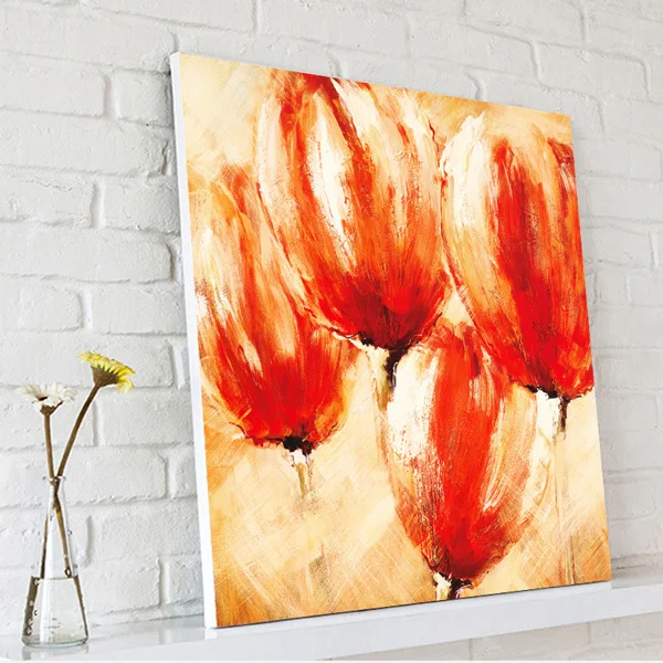 FREE SHIPPING Beautiful Four Flower Paintings for Living Room