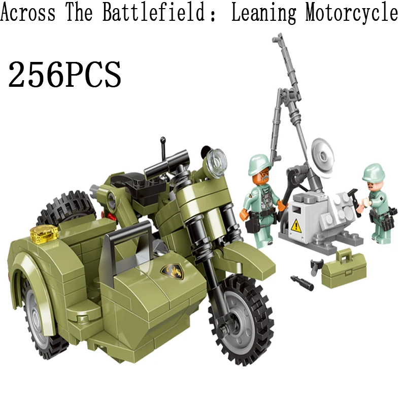Legoed city Lepins War series Leaning Motorcycle battle toy Building Blocks Bricks Toys LegoINGLY Model kits gifts for children