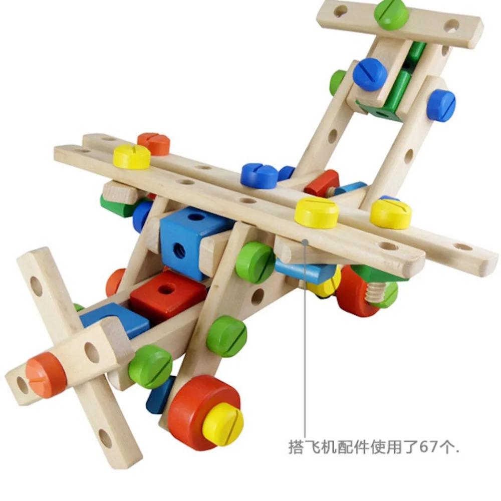 

Montessori Wooden Nut Fittings Combination Set Educational Toys For Kids Multifunctional DIY Tool Kits Toys For Children Gift