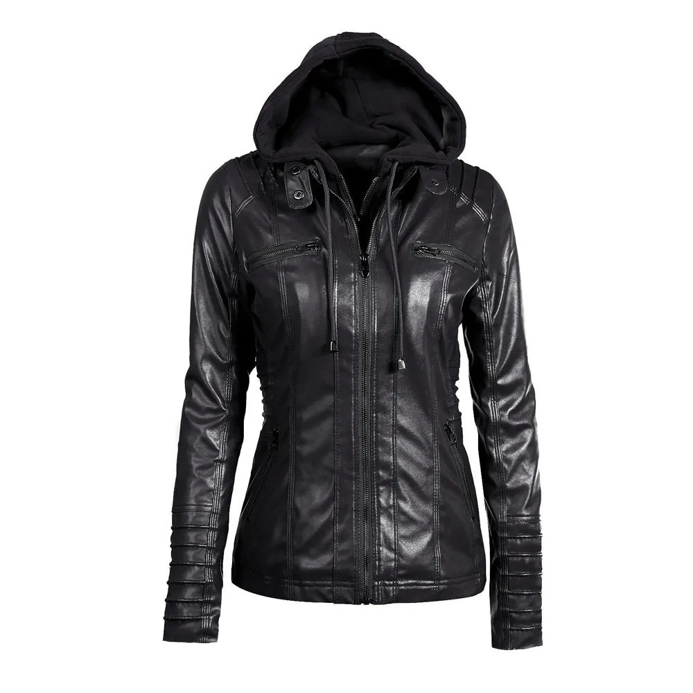 Осенне-зимняя куртка размера плюс S-7XL, пальто, женская тонкая куртка с капюшоном, пальто, съемная верхняя одежда на молнии, куртка chaqueta mujer