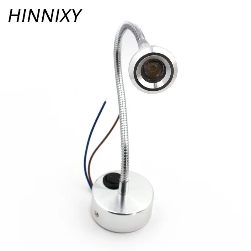 Hinnixy светодиодный серебристый современная настенная лампа простой Алюминий ночники с выключателем 3 W 110 V 220 V бра чулки для мужчин
