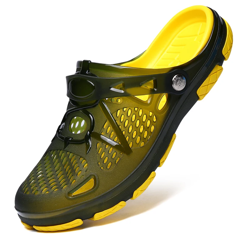 2018 Summer Men's Beach Breathable Slippers TPU Garden Mule Clogs Shoes