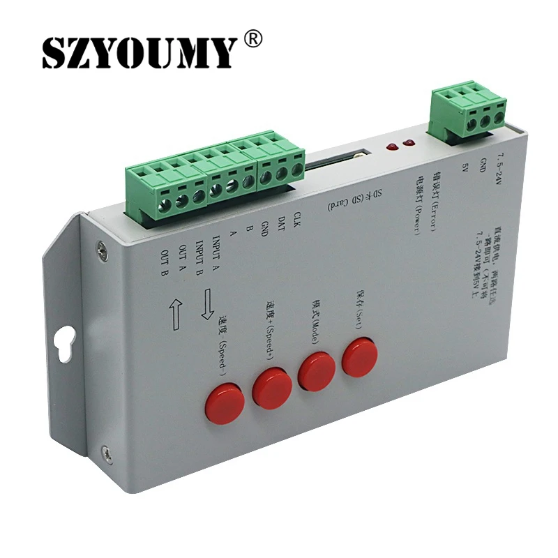 SZYOUMY LED T1000S 256 sd карта пикселей контроллер DC5 ~ 24 В для WS2801 WS2811 WS2812B LPD6803 СВЕТОДИОДНАЯ
