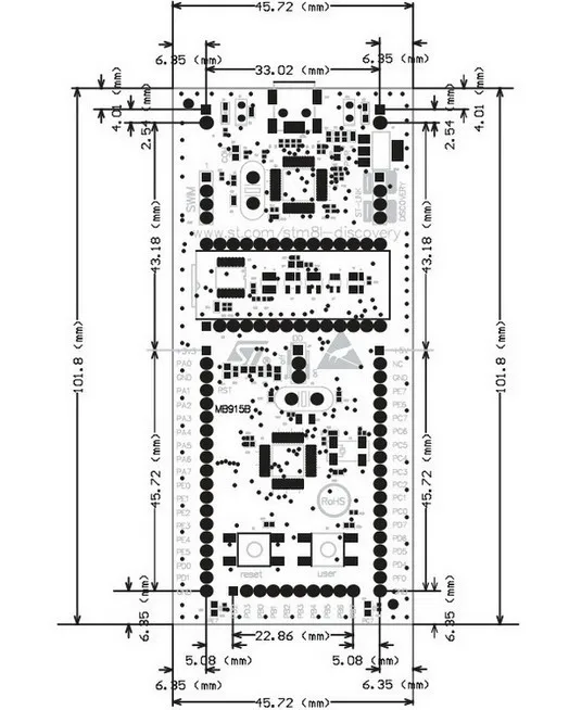 Бесплатная доставка STM8 доска STM8L-DISCOVERY STM8L152C6T6 STM8L оценки макетная плата STM8 набор для путешествия встроенный ST-Link