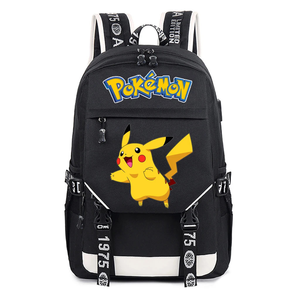 

Anime Bag Girl Pokemon USB Backpack Pocket Gengar Monsters Laptop Backpacks for Boy Pikachu Cartoon Shoulder School Bags Mochila