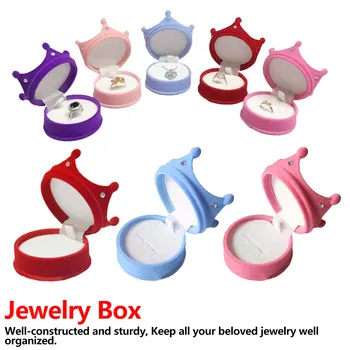 

5 Colors Shape Velvet Ring Earrings Necklace Wedding Engagement Well-constructed Display Gift Box Holder