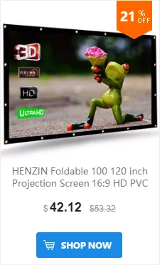 HENZIN Портативный 100 дюймов Настенный проектор экран HD 16:9 полиэстер складной проекционный экран для дома на открытом воздухе кино