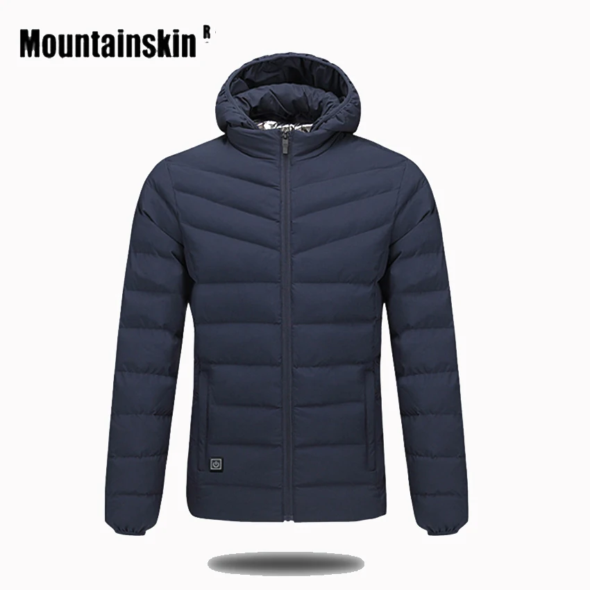 Mountainskin Мужская и женская зимняя Толстая хлопковая куртка с USB подогревом для
