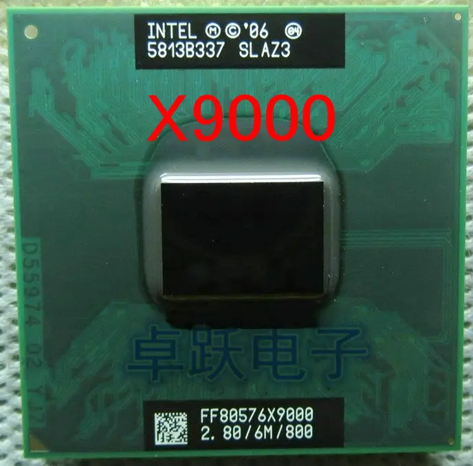 Процессор Intel Top Core 2 Extreme X9000, процессор 2,8 ГГц, 6 Мб, 800 МГц, разъем P, разбитые кусочки для GM965 PM965 T9300 t9500