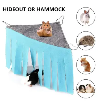 

Fleece House Tent for Small Animals Hideout Hideaway Hammock Hanging Bed Tassel Corner Nest for Hedgehog Guinea Pig Hamster 20A