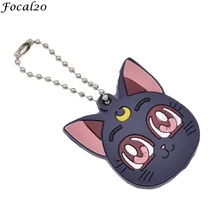 

Focal20 Trendy Silicone Sailor Moon Key Case Cute Cartoon Cat Key Case Fashion Female Key Chains Gifts for Women