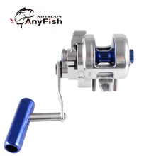 Металлическая Рыболовная катушка ANYFISH X-PLORER, медленная катушка для джигинга, модель 400/500, левая/правая рука, Максимальное сопротивление 25 кг, 8+ 1BB, Передаточное отношение 6,0: 1 колесо