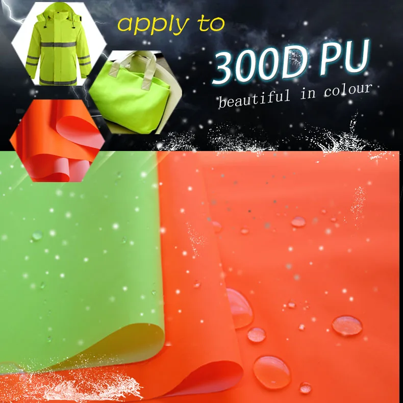 

100*150cm 300D PU white glues waterproof Fluorescent fabric