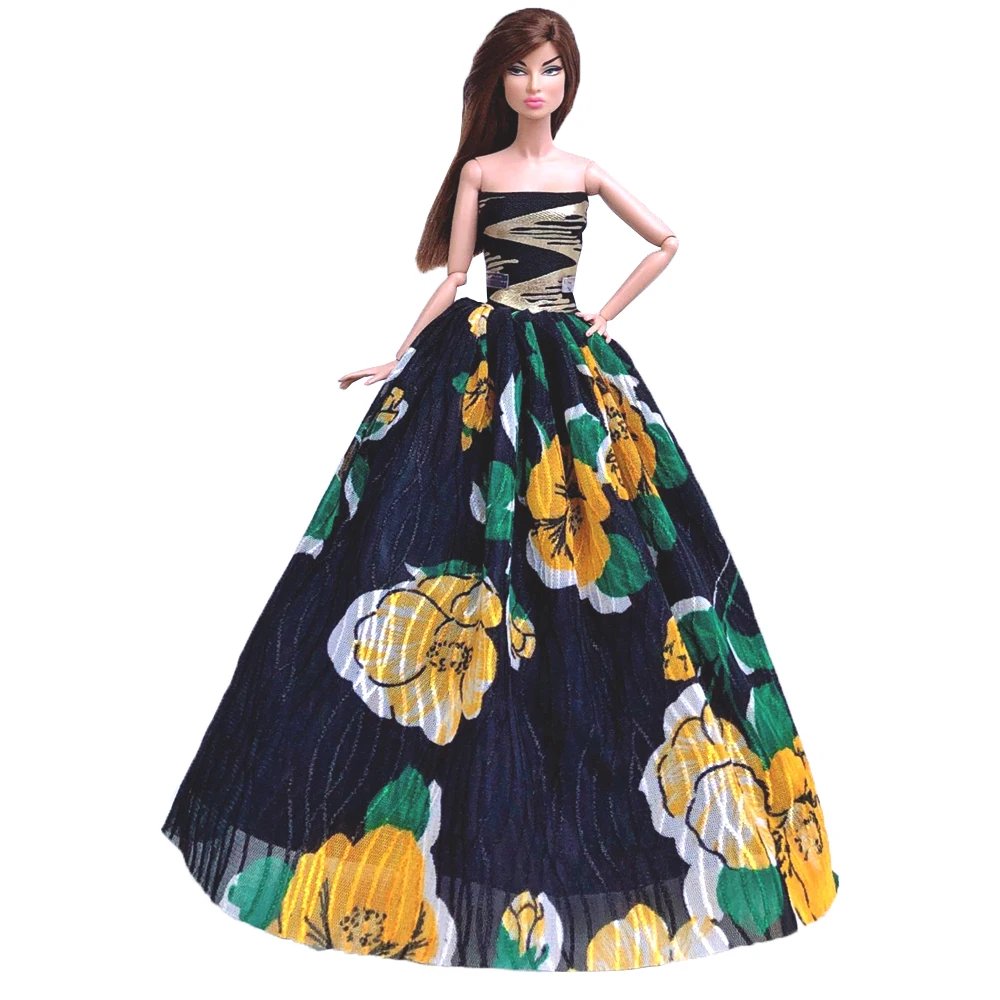 NK One Pcs Doll Princess Wedding Dress Noble Party Gown For Barbie Doll Accessories Handmake Outfit Best Gift For Girl' Doll JJ