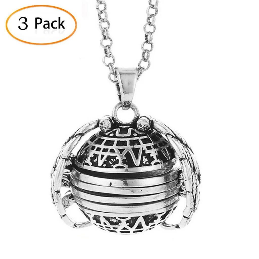 

3PCS 2019 New Trendy Round Expanding Photo Locket Alloy Necklace Circle Pendant Angel Wings Jewelry Decoration As Gift 90572