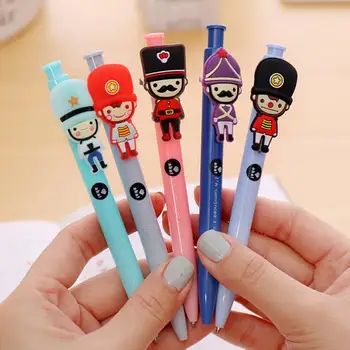 

6pcs/lot New kawaii cartoon 3D Solider design Ballpoint pen 0.5mm Blue ball pen signing pen funny gift office school supplies