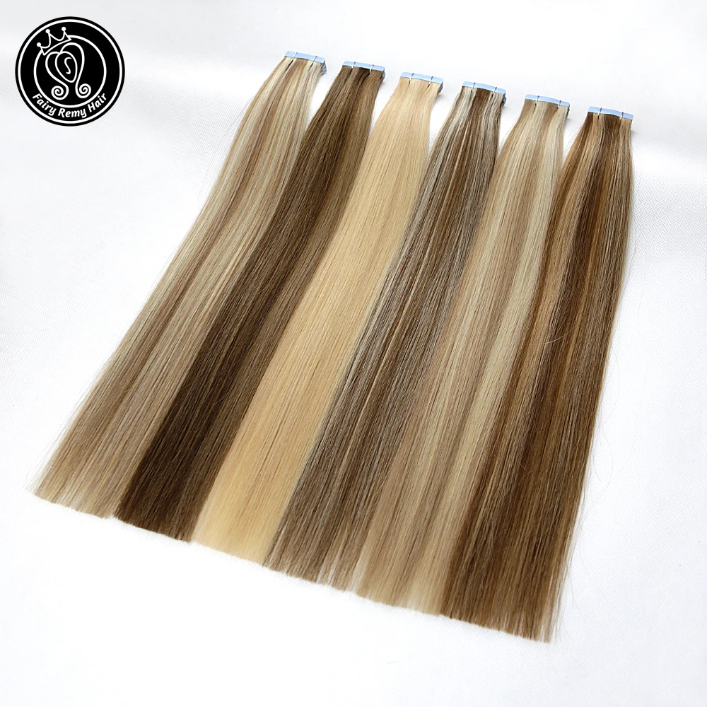 Феи remy волосы 2,0 г/шт. 18 "100% настоящие Remy ленты в человеческие волосы для наращивания прямые Remy на силиконовый, невидимый PU Weft расширение