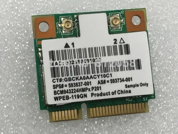 SSEA Оптовая продажа Новый для Broadcom BCM43224 BCM943224HMS Половина Mini PCI-E 300 Мбит/с 2,4 г/5 ГГц Беспроводной карты 802.11a /b/g/n