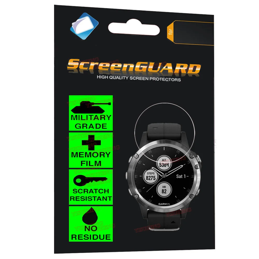 

2 Pack INVISIBLE FRONT Film Screen Protector for Garmin fenix 5 Plus Smartwatch GPS Music Wrist HR Watch