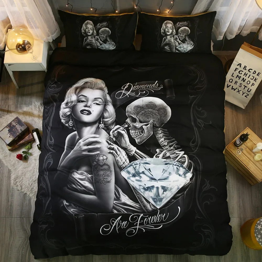 Lai Yin Sun Marilyn Monroe Bedding King Queen Bedding Sets Bedding Set Sexy 3d Pattern Sugar Skull Bedding Print Twin Queen Lai Yin Sun Marilyn Monroe Bedding King Queen Bedding Sets Bedding Set Sexy 3d Pattern Sugar Skull Bedding Print Twin Queen