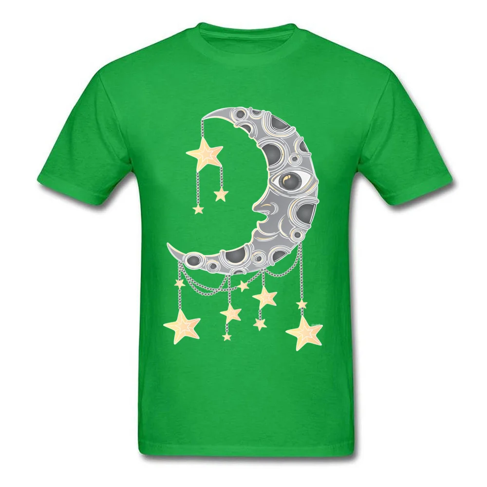 Crescent Moon Tops Shirt Rife Round Neck Printed On Short Sleeve Cotton Men Top T-shirts Cool Tee-Shirt Top Quality Crescent Moon green
