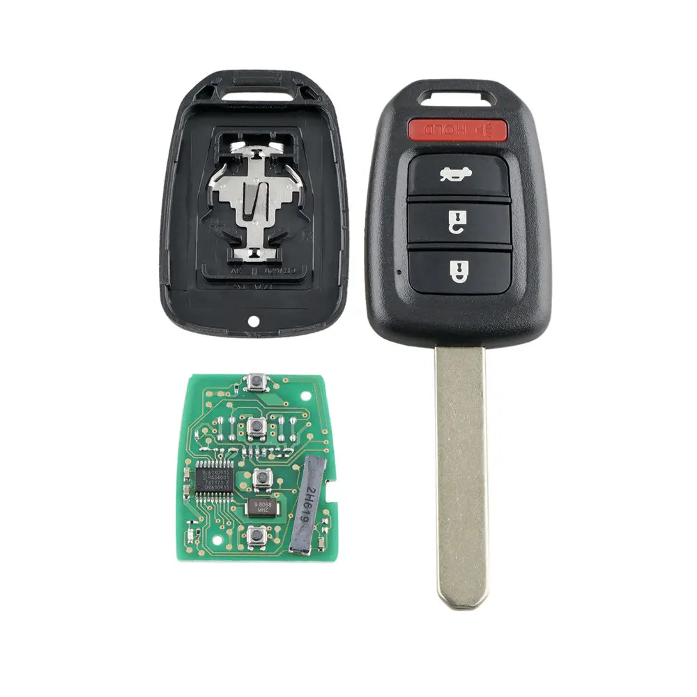Замена 4 Автомобильный ключ с кнопкой брелок с чипом БЕСКЛЮЧЕВОЙ дистанционный ключ брелок для 2013 Honda Accord
