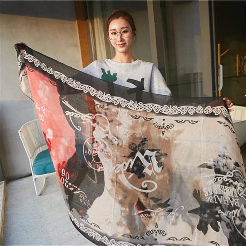 UACY Brand 90*180cm Women Scarf Big Size Letters Lady Bandana High Quality Hijab Bandeletes Spring Autumn Cachecol Foulard | Аксессуары