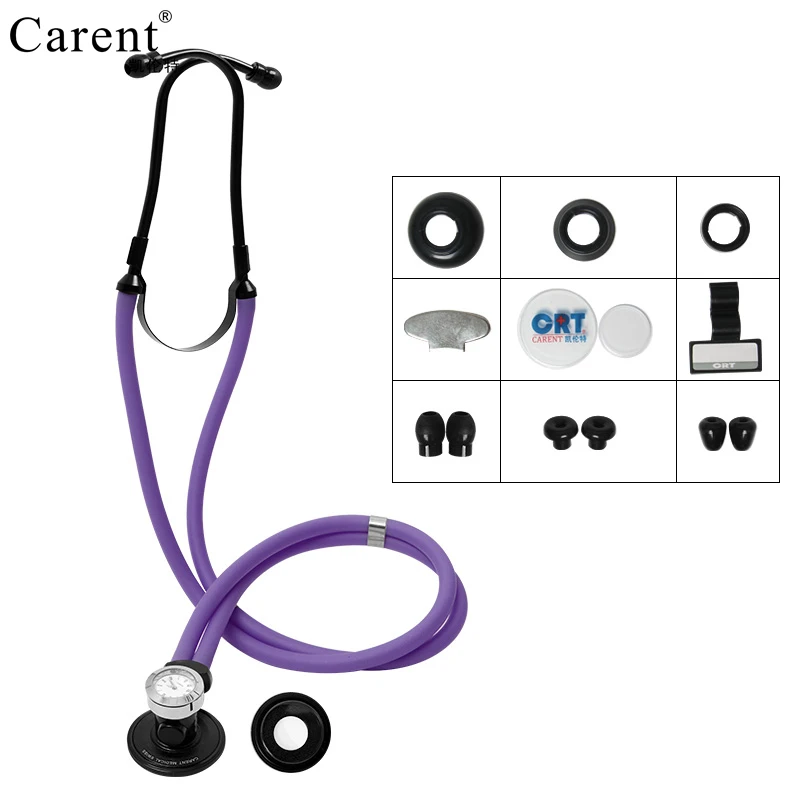 Carent многофункциональный стетоскоп часы медицинский профессиональный стетоскоп-колокольчик головка звуковой аварийный медицинский техник - Цвет: black purple
