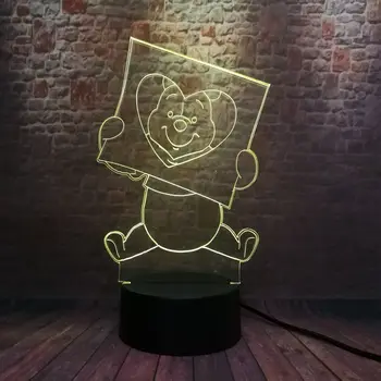 

Winnie Bear Anime Figma 3D NightLight LED 7 Colors Changing Light Winnie Family action & toy figures