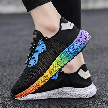 

2019 Summer Breathable Hollow Men's Shoes Men's Fashion Color Casual Shoes Off White Shoes Brand Zapatos De Hombre
