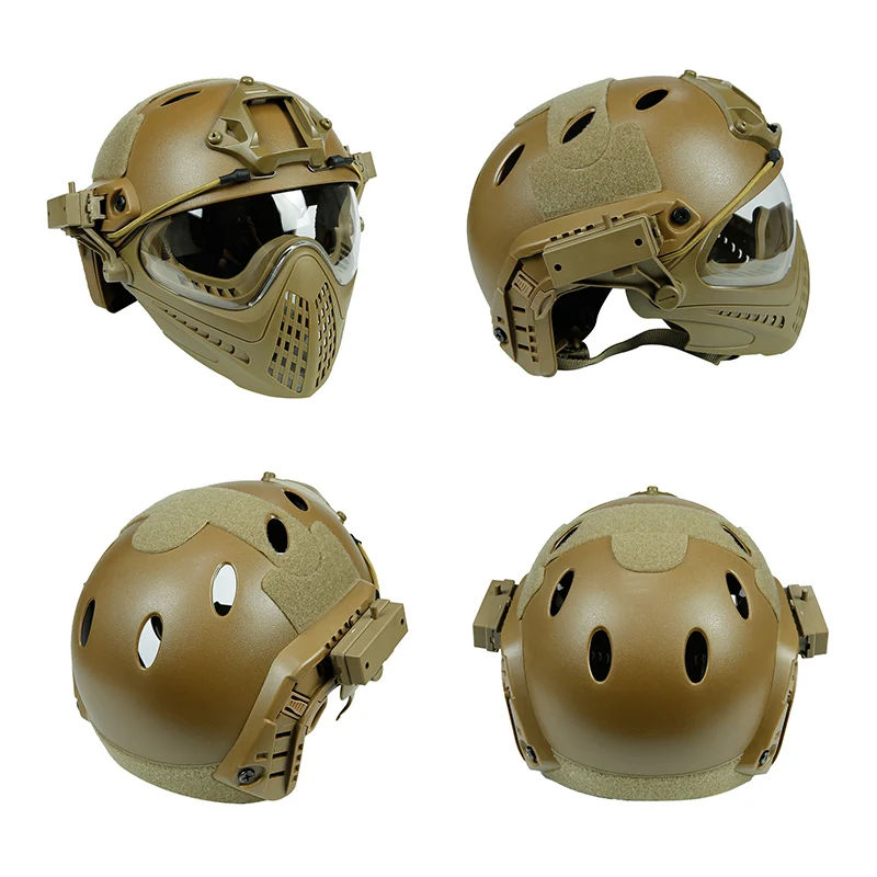 

Tactical helmet with Mask Military Paintball Airsoft Army WarGame Motorcycle Cycling Hunting Riding Outdoor Activities